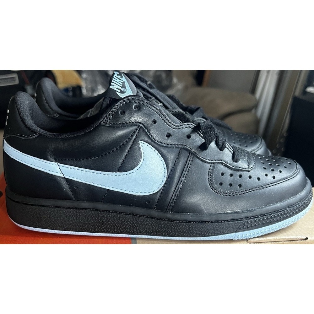 Nike Court Vision Low Women's Size 7.5 Lace-Up Black/Sky Blue Comfort Sneakers - Picture 1 of 9